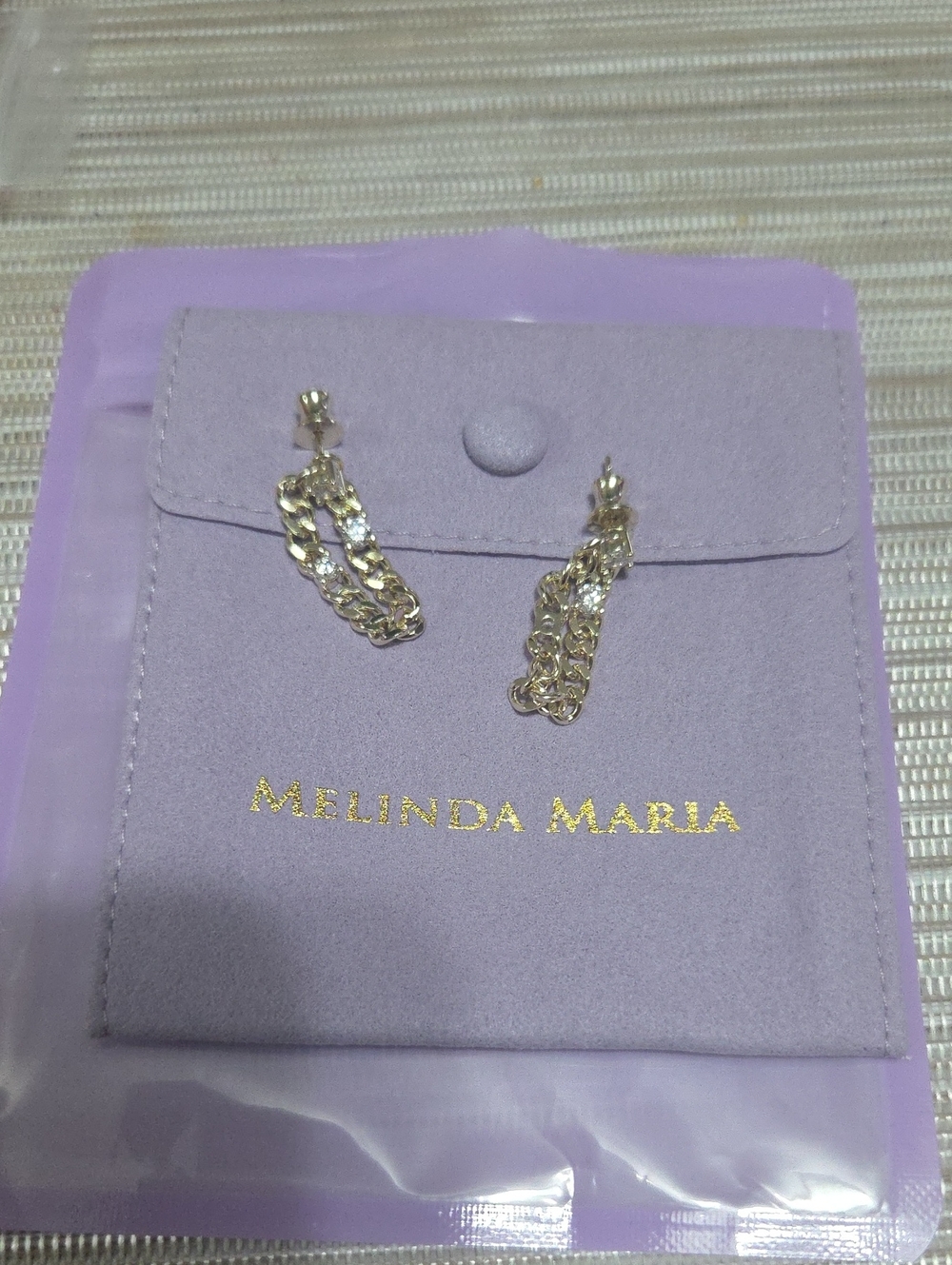 New! Julian Triple Diamond 4mm Gold Soft Chain Hoops - Picture 5 of 5